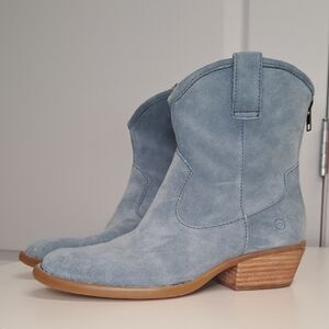 Blue Suede Ankle Boots WYND style by BORN